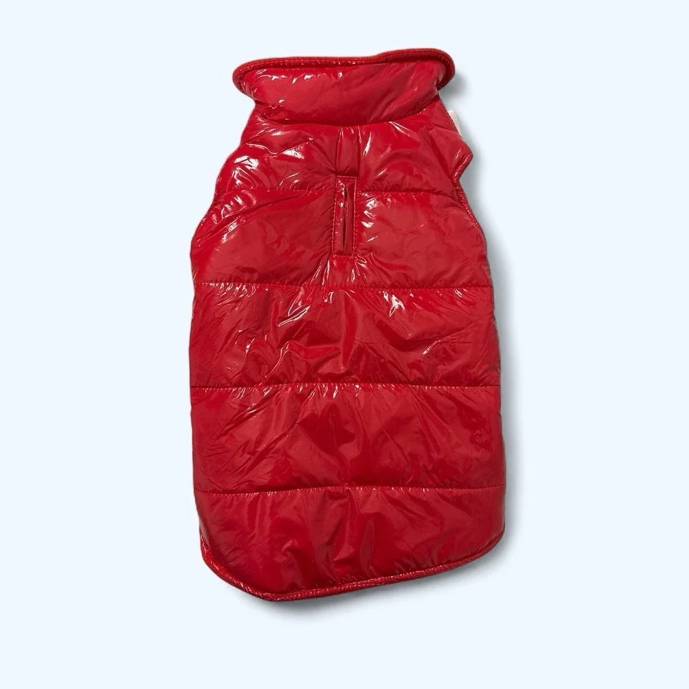 DOG CLOTHING RED PUFFER JACKET MEDIUM